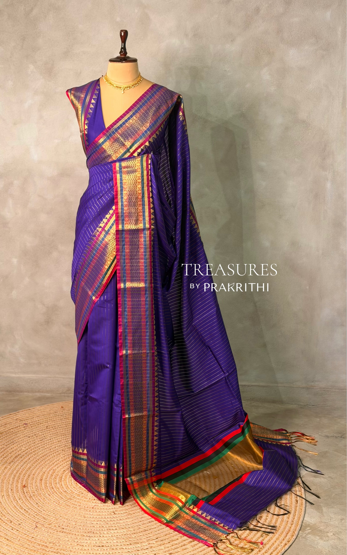 Violet Banarasi silk saree -IHAISH