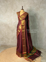 Maroon Banarasi silk saree -IHAISH2