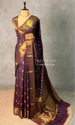 Brown banarasi silk saree- GAL12C