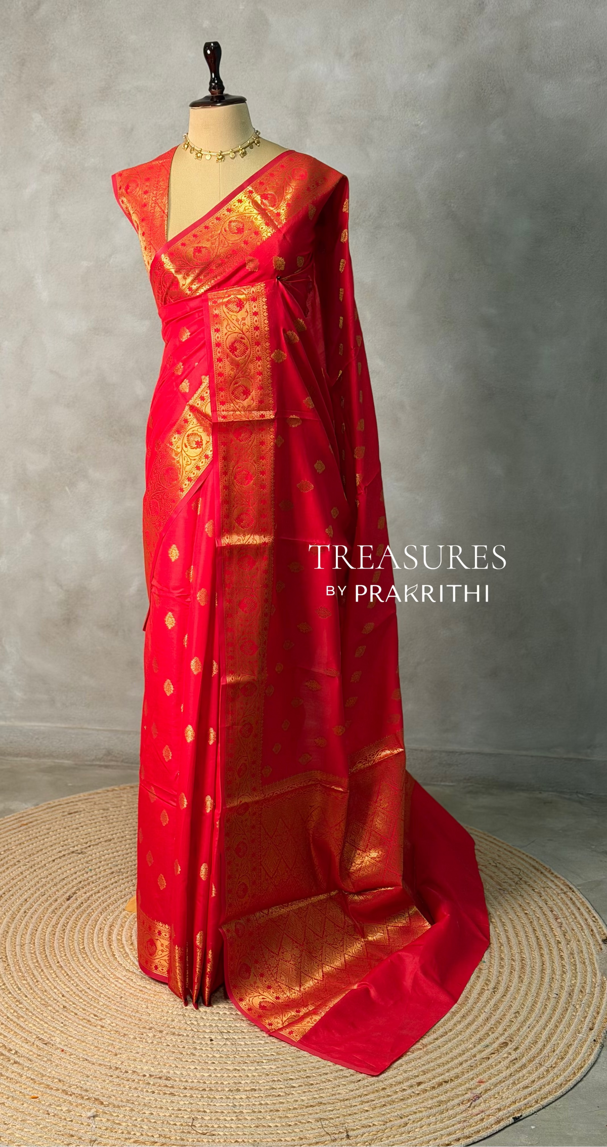 Red banarasi silk saree- GAL12B