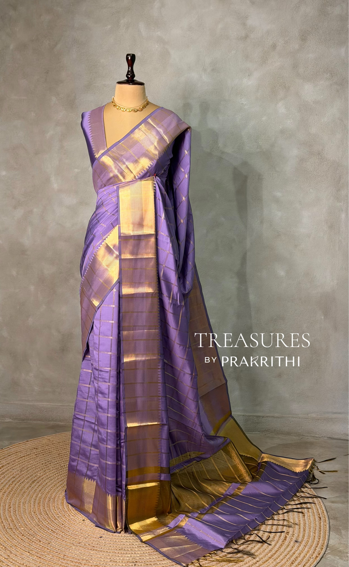 Lavender semi Banarasi silk saree -RUK44C
