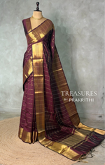 Brown semi Banarasi silk saree -RUK44E