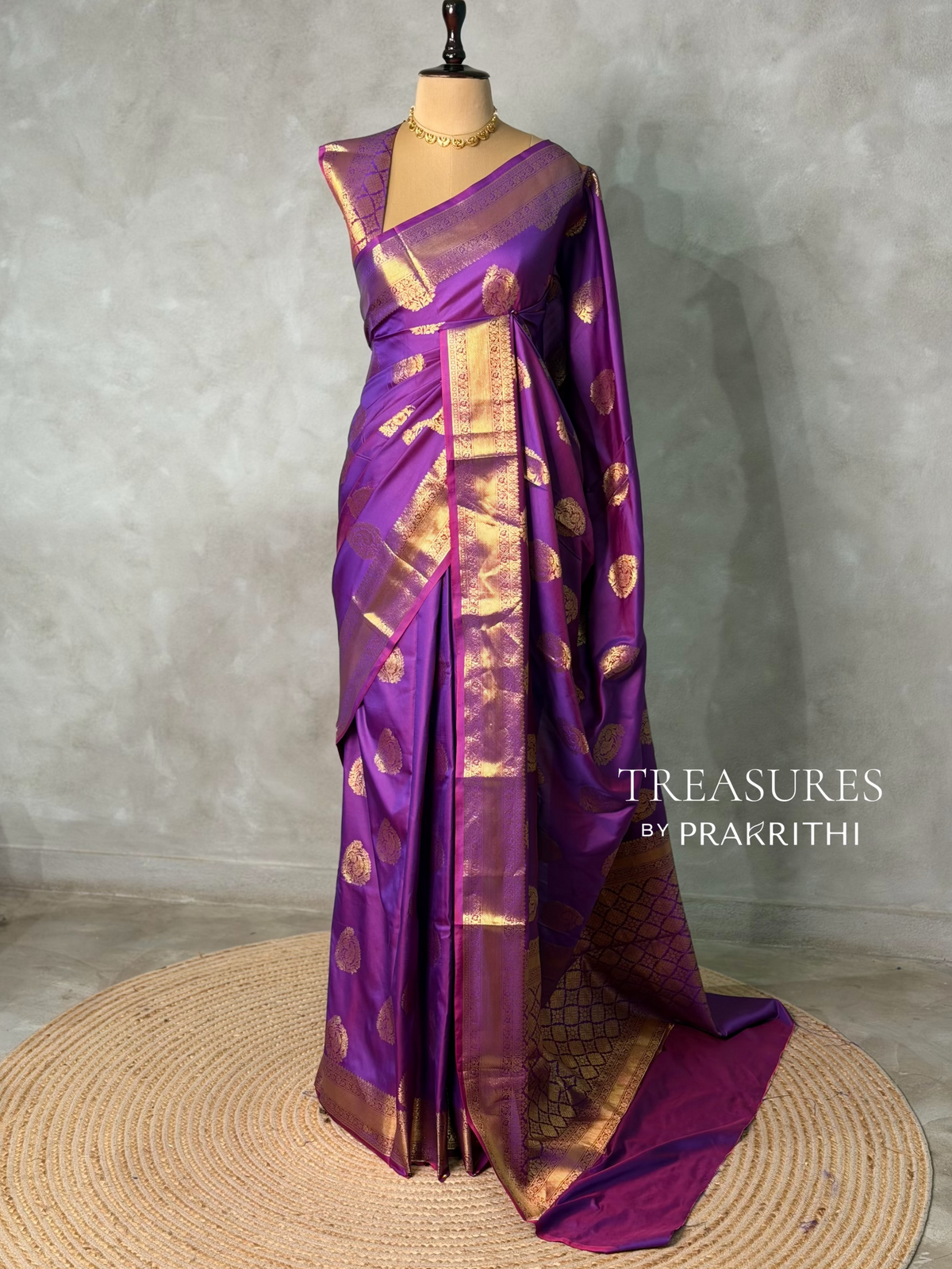 Violet Banarasi silk saree -PIH71D