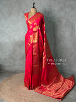 Reddish pink Banarasi silk saree -PIH71C