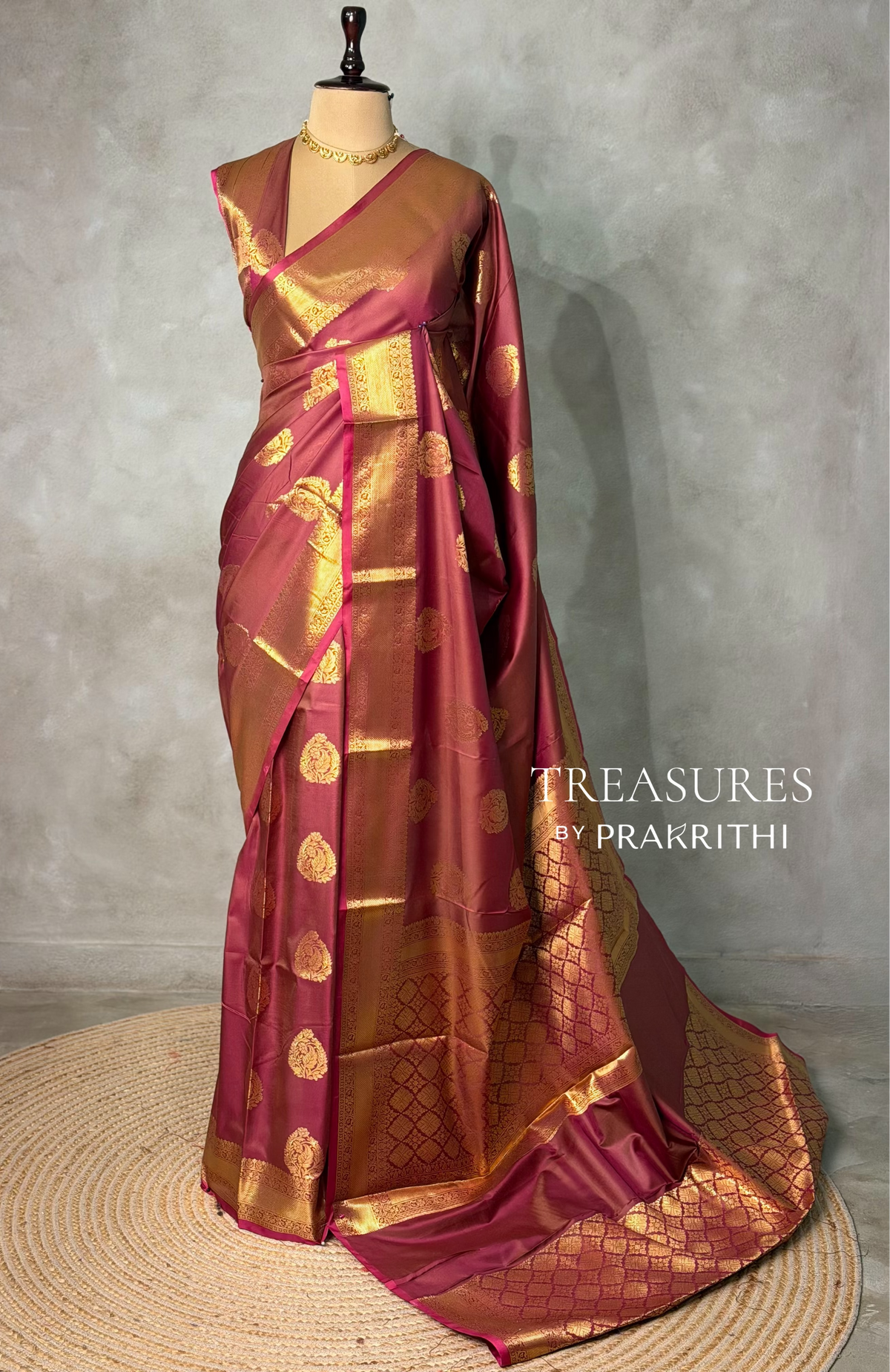 Maroon Banarasi silk saree -PIH71