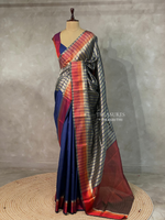 Navy Blue semi banarasi saree -PIH24