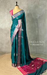 Peacock green and magenta Banarasi silk saree -LZ11