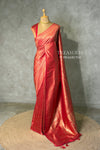 Reddish Peach Banarasi silk Saree - PBRATH7B