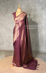 Deep purple Banarasi silk Saree - PBRATH7