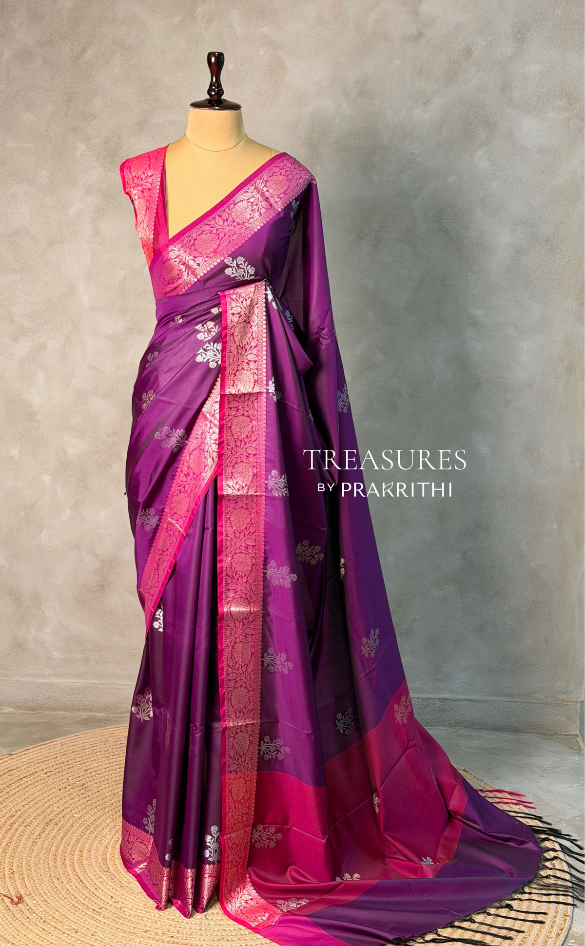 Wine and magenta Banarasi silk saree -LZ11B