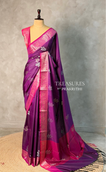 Wine and magenta Banarasi silk saree -LZ11B