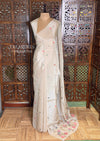 Nude shade pure Glass organza saree- PBRCHAND3A
