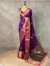 Wine colour Banarasi saree -BSP3K