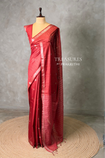Maroon Soft semi Tusser Silk saree- PBR33T18N