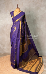 Violet Banarasi silk saree - GAL3