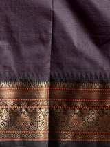 Onion Pink and black Silk saree - PBRZU12