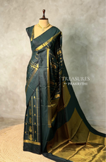 Bottle Green Banarasi silk saree - GAL3A