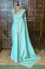 Pastal Blue Raw Silk Saree - PBRRAW