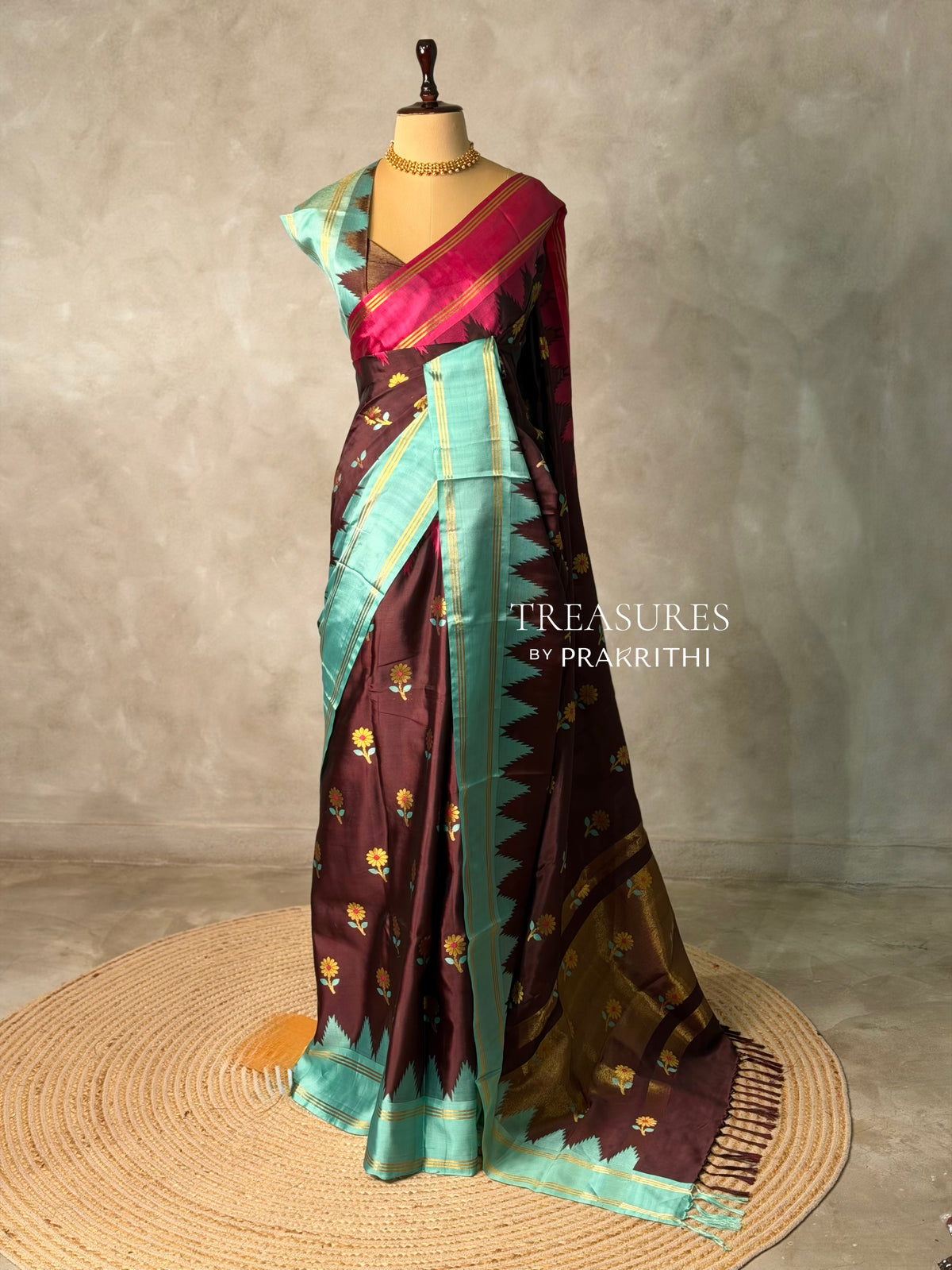 Brown semi silk saree - PIH88G