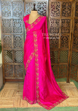 Rani pink Pure Raw Silk Saree - PBRRAW5