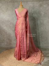 Pink Banarasi crush Tissue silk saree - MPS33B