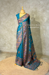 Blue Pashmina silk Saree - PBRMM7D