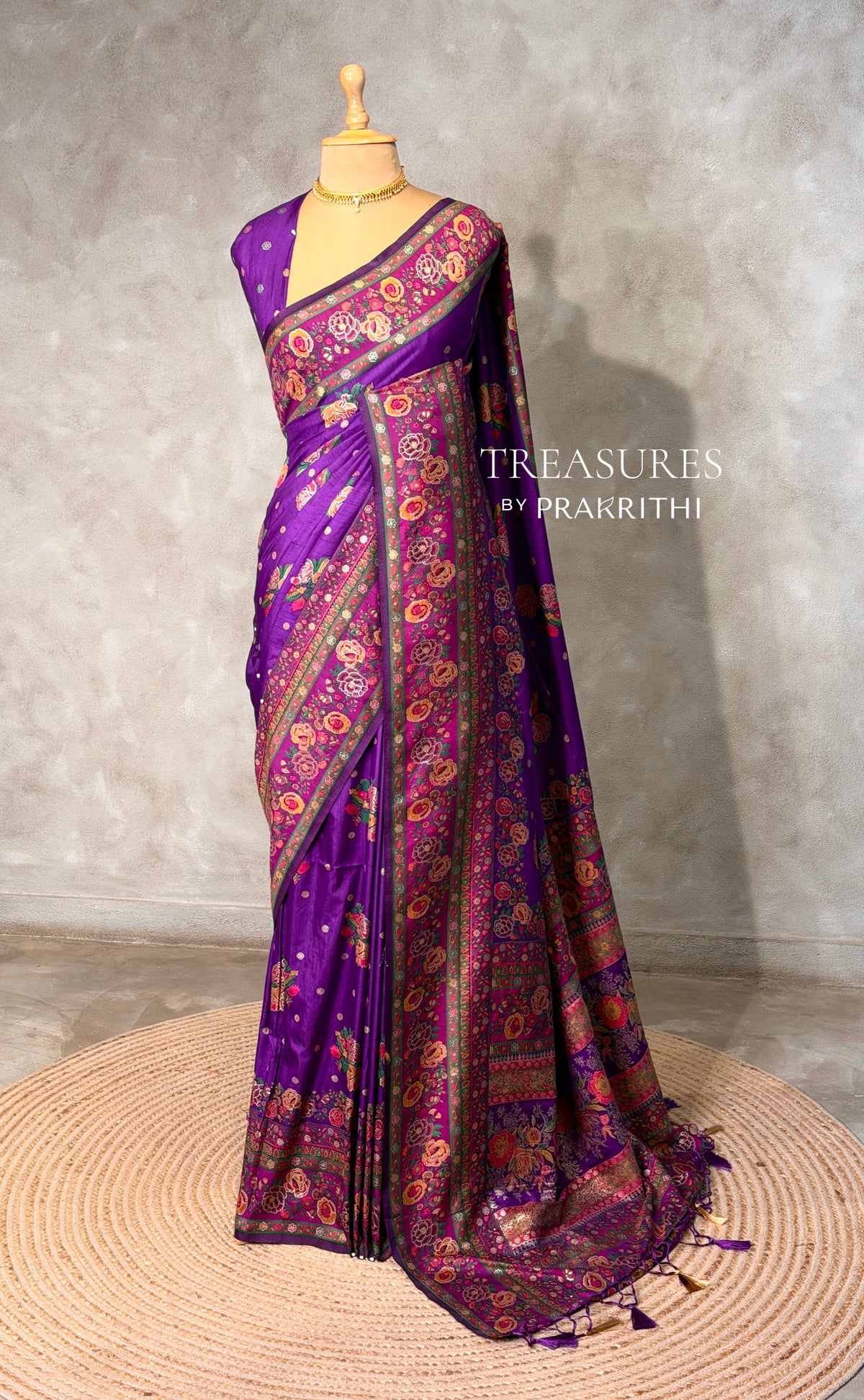 Violet Pashmina silk Saree - PBRMM7C