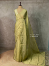 Pista Green Banarasi crush Tissue silk saree - MPS33E