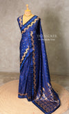 Dark Blue Pure mashru Satin Banarasi silk saree - PRAZ13C