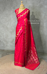 Reddish Pink Pure mashru Satin Banarasi silk saree - PRAZ13E