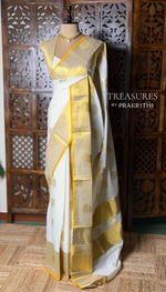 sandal and gold Kerala saree- ONAM26D