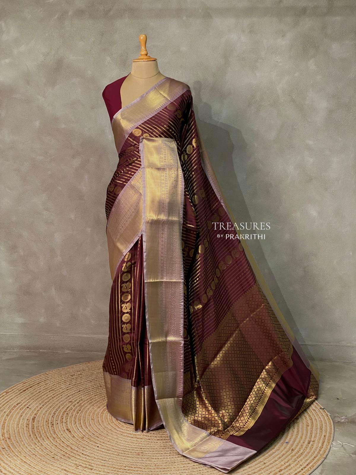 Deep maroon banarasi silksaree -LZ8C