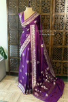 Violet pure zatin Banarasi silk saree - RAZ1A
