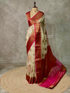 Off white and Magenta Organza saree -LZ10A