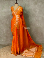 Orange Semi banarasi silk saree -PIH37F