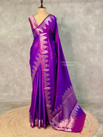 Violet Semi banarasi silk saree -PIH37G