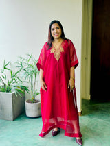 Maroon organza antifit outfit-PBRANTI1