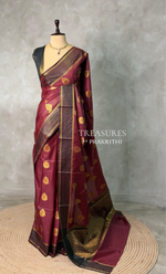 Deep Maroon Banarasi silk saree - GAL9