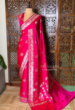 Rani pink pure zatin Banarasi silk saree - RAZ1E