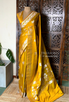Yellow pure zatin Banarasi silk saree - RAZ1G