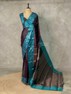Black and Aqua Blue Gajji silk saree -PIH28