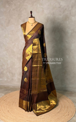 Brown Banarasi silk saree - GAL4B