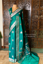 Peacock blue zatin Banarasi silk saree - RAZ1I