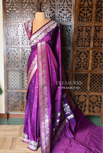 Violet pure zatin Banarasi silk saree - RAZ2E