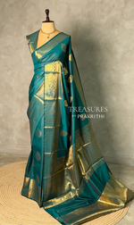 Peacock Blue Banarasi silk saree - GAL4C