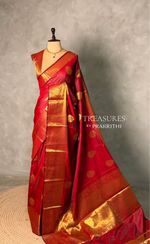 Maroonish Red Banarasi silk saree - GAL4D