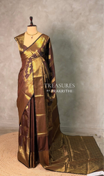 Brown Banarasi silk saree - GAL5A