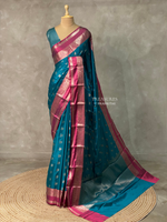 Blue and Magenta Gajji silk saree -PIH26