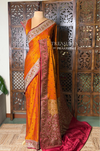 Dark Yellow pure Tanchui banarasi saree: PBR56B