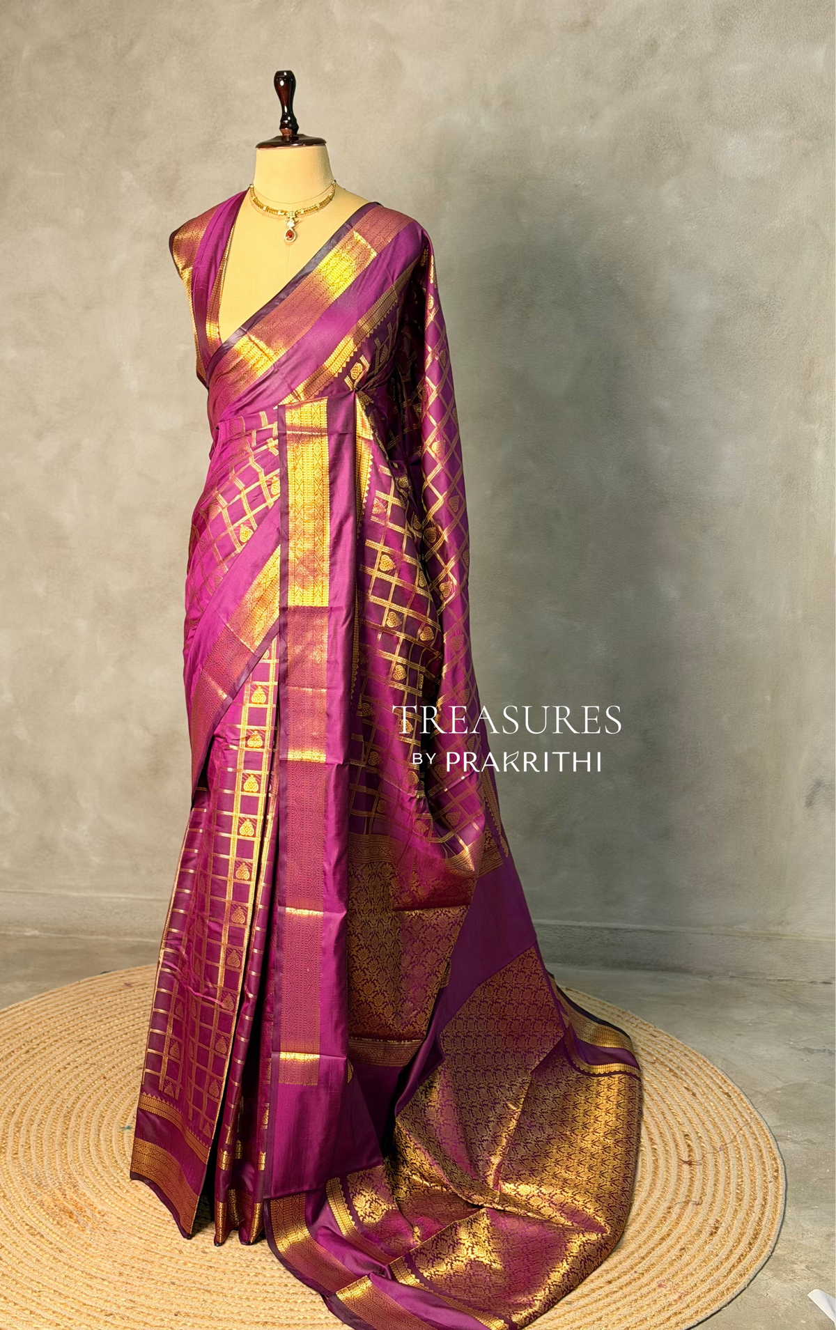 Purple Banarasi silk saree - GAL6